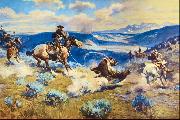 Charles M Russell Loops and Swift Horses are Surer Than Lead Spain oil painting reproduction